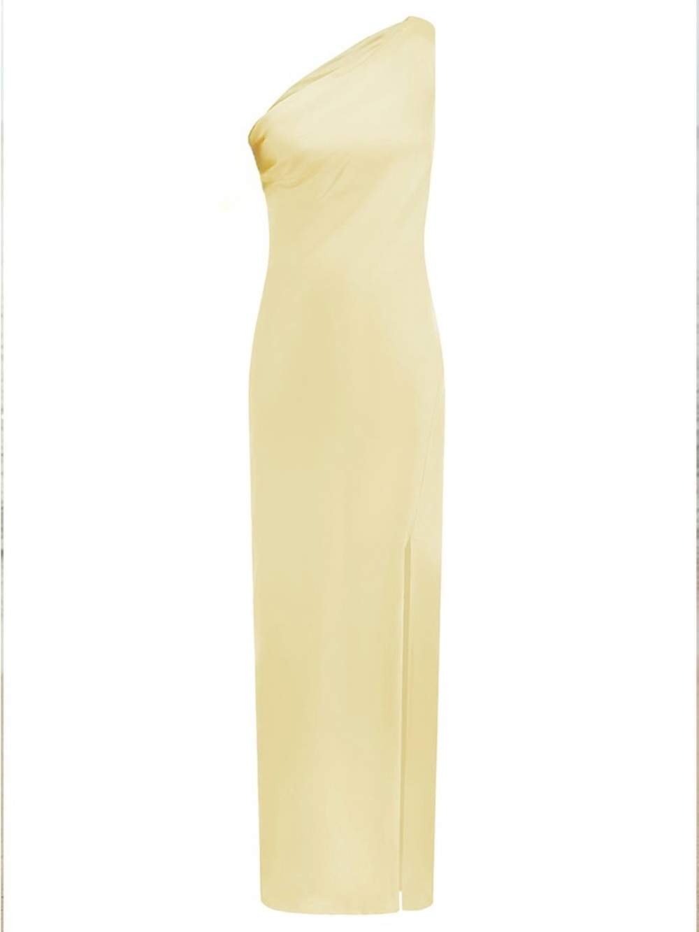 Runaway the label lemon one shoulder maxi dress side slit elegant size XS - Picture 4 of 11